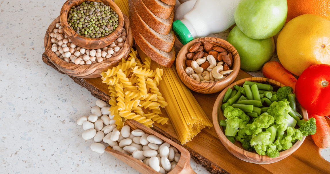 cereali, legumi, frutta e verdura